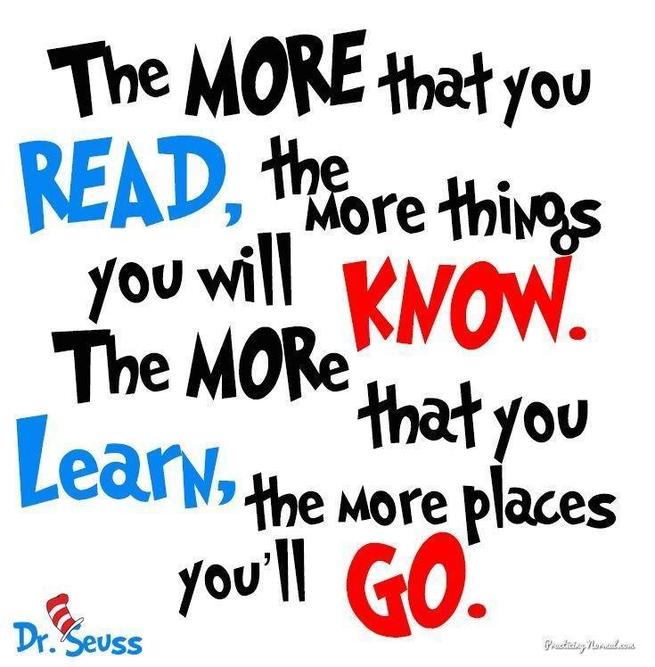 Dr Seuss Quote - The more taht you read.